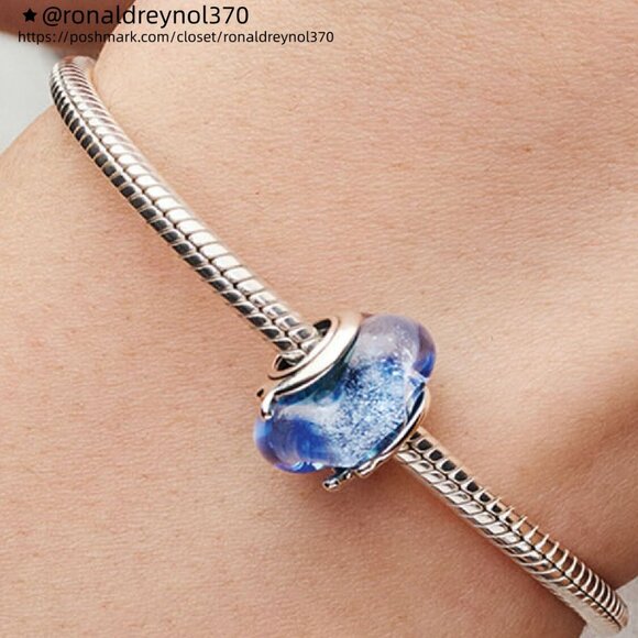 Pandora Wavy Blue Murano Glass Charm - Picture 4 of 6